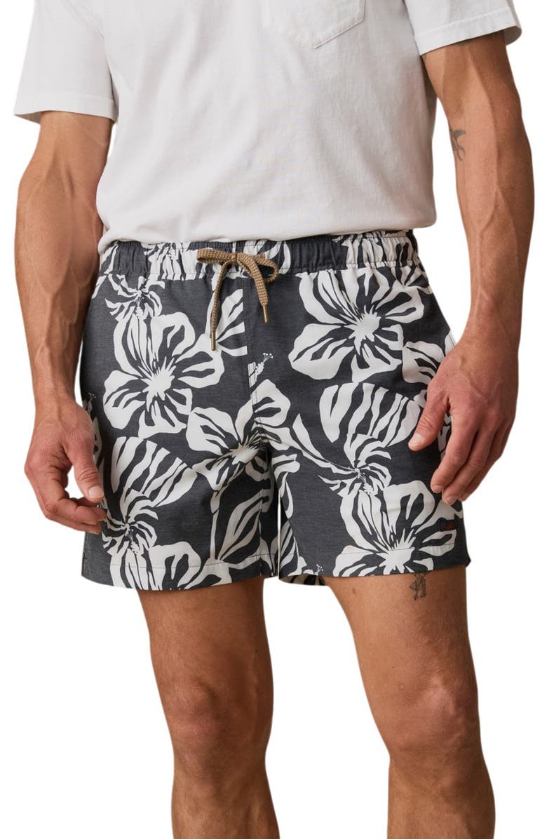 Faherty All Day<sup>™</sup> Swim Trunks, Main, color, Midnight White Floral