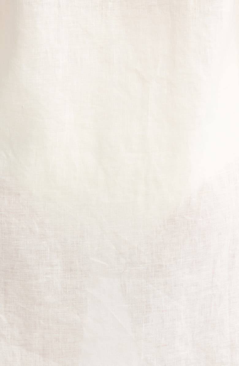 Elan Tie Front Long Sleeve Linen Cover-Up, Alternate, color, White