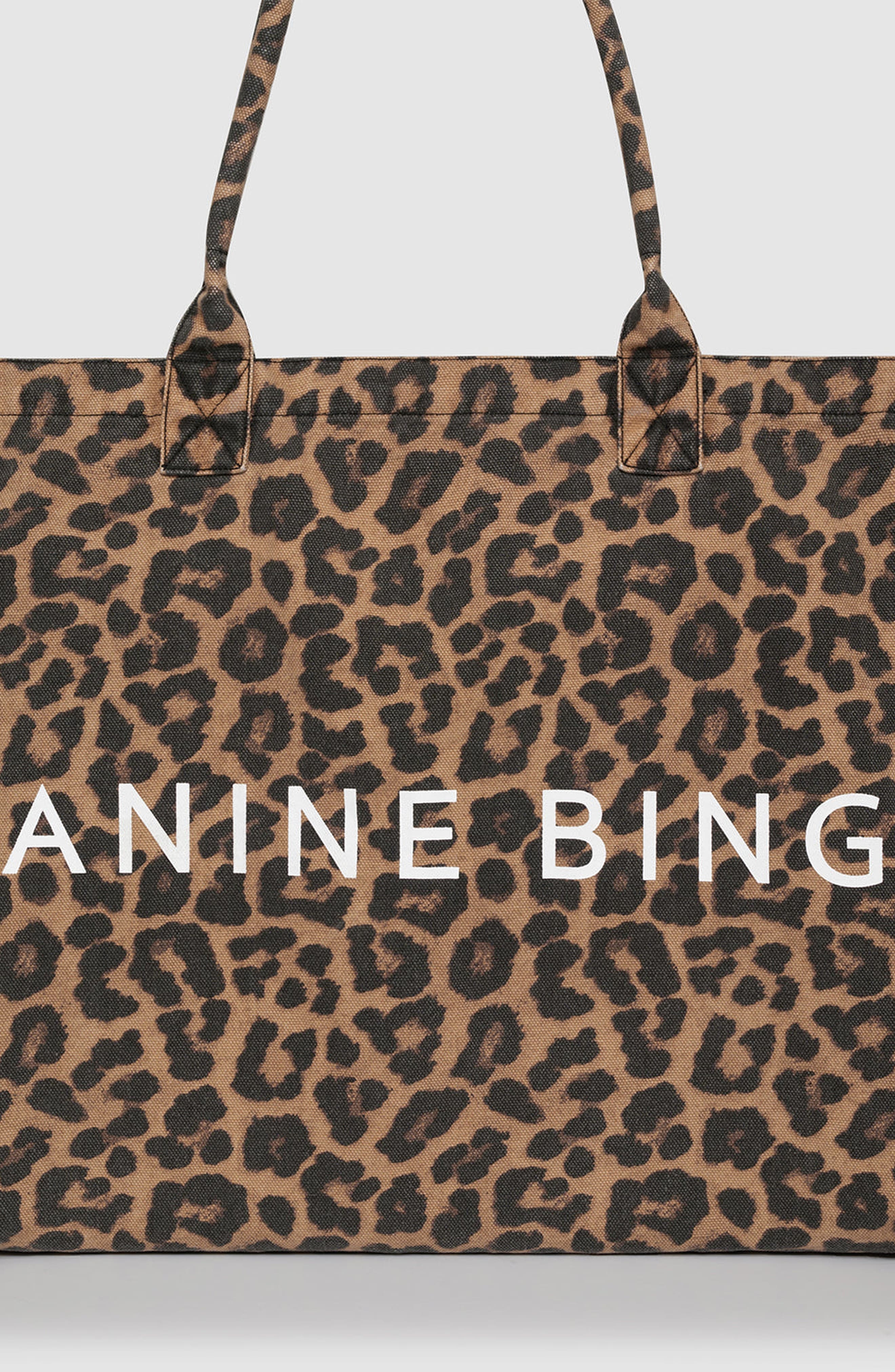 Leo Canvas Tote Bag, Alternate, color, Black / Brown Leopard