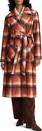 NVLT Plaid Belted Double Breasted Trench Coat