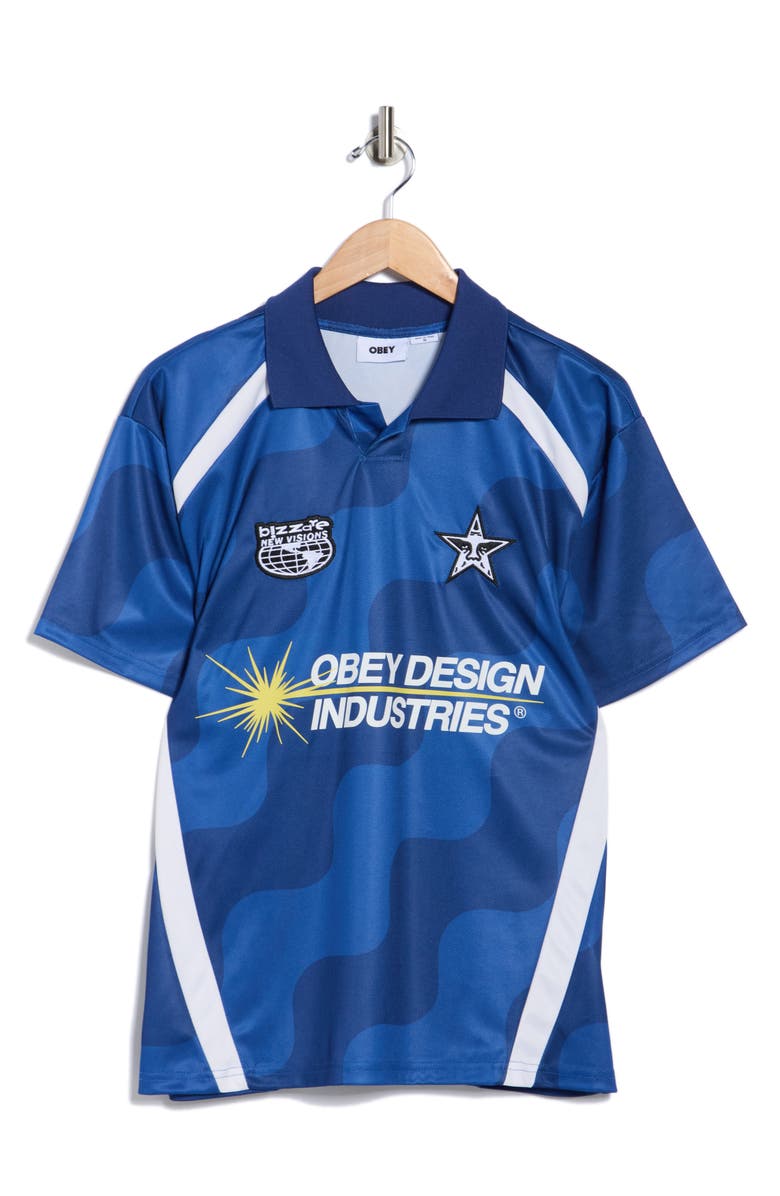 Obey Graphic Soccer Jersey, Alternate, color, Blue Multi