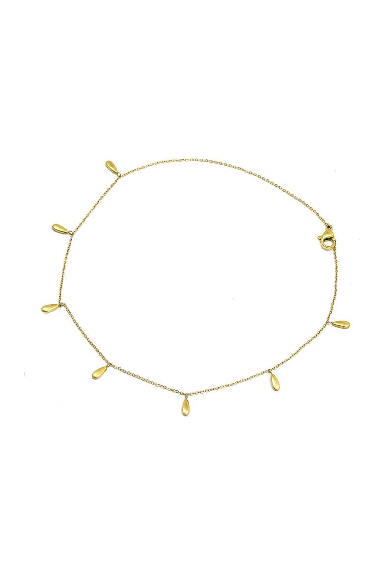 18K Gold Plated Drop Anklet, Main, color, YELLOW