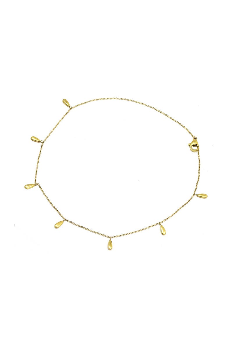 SAVVY CIE JEWELS 18K Gold Plated Drop Anklet, Main, color, 