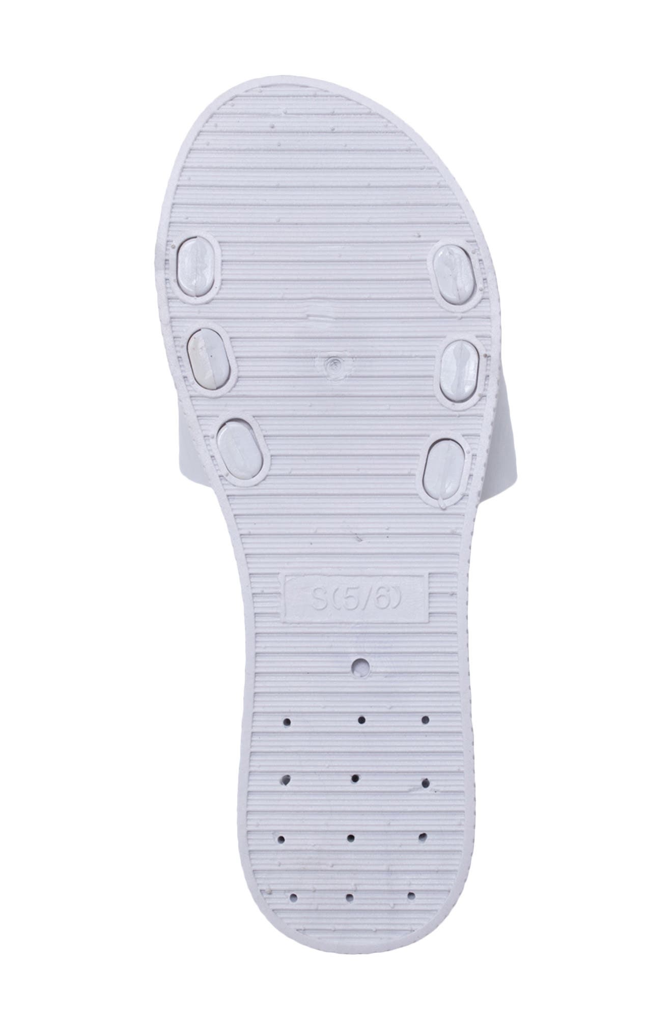 bebe Chain Charm Slide Sandal, Alternate, color, Metallic Silver