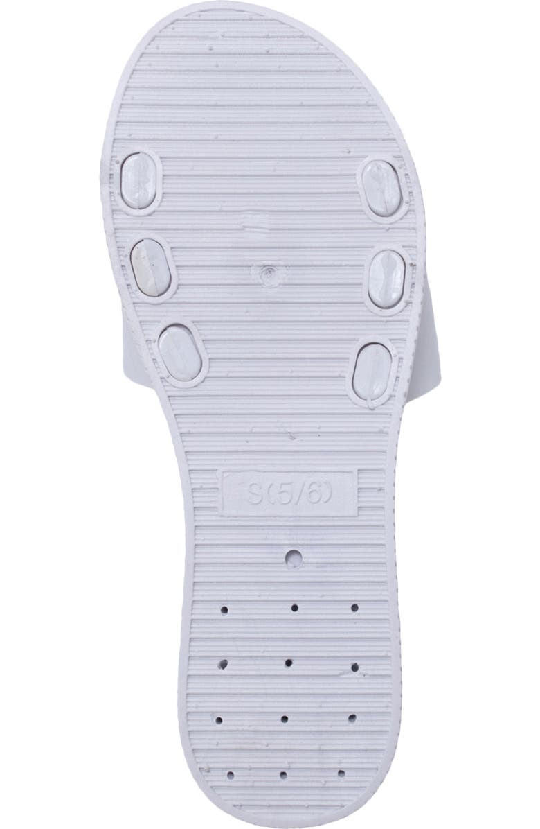 bebe Chain Charm Slide Sandal, Alternate, color, Metallic Silver