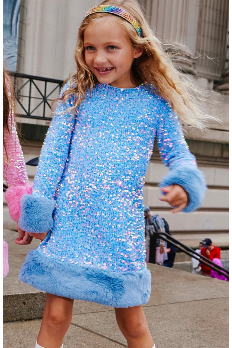 Celeste Shimmer Dress, Alternate, color, Blue