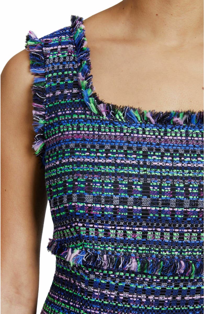 Santorelli Faye A-line Sleeveless Sheath Dress in Modern Tweed, Alternate, color, Purple Multi