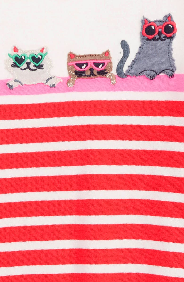 Mini Boden Stripe Appliqué Tunic, Alternate, color, 