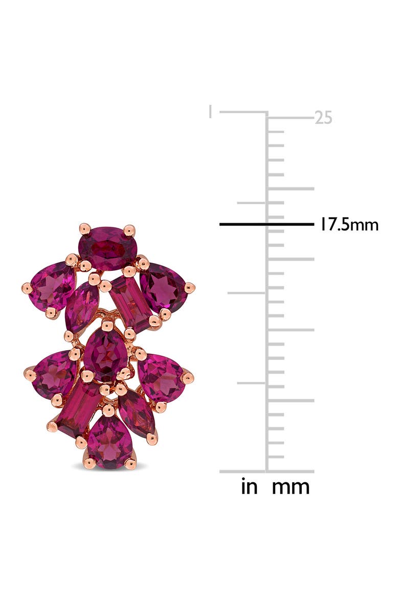 Rhodolite Cluster Drop Earrings, Alternate, color, RED