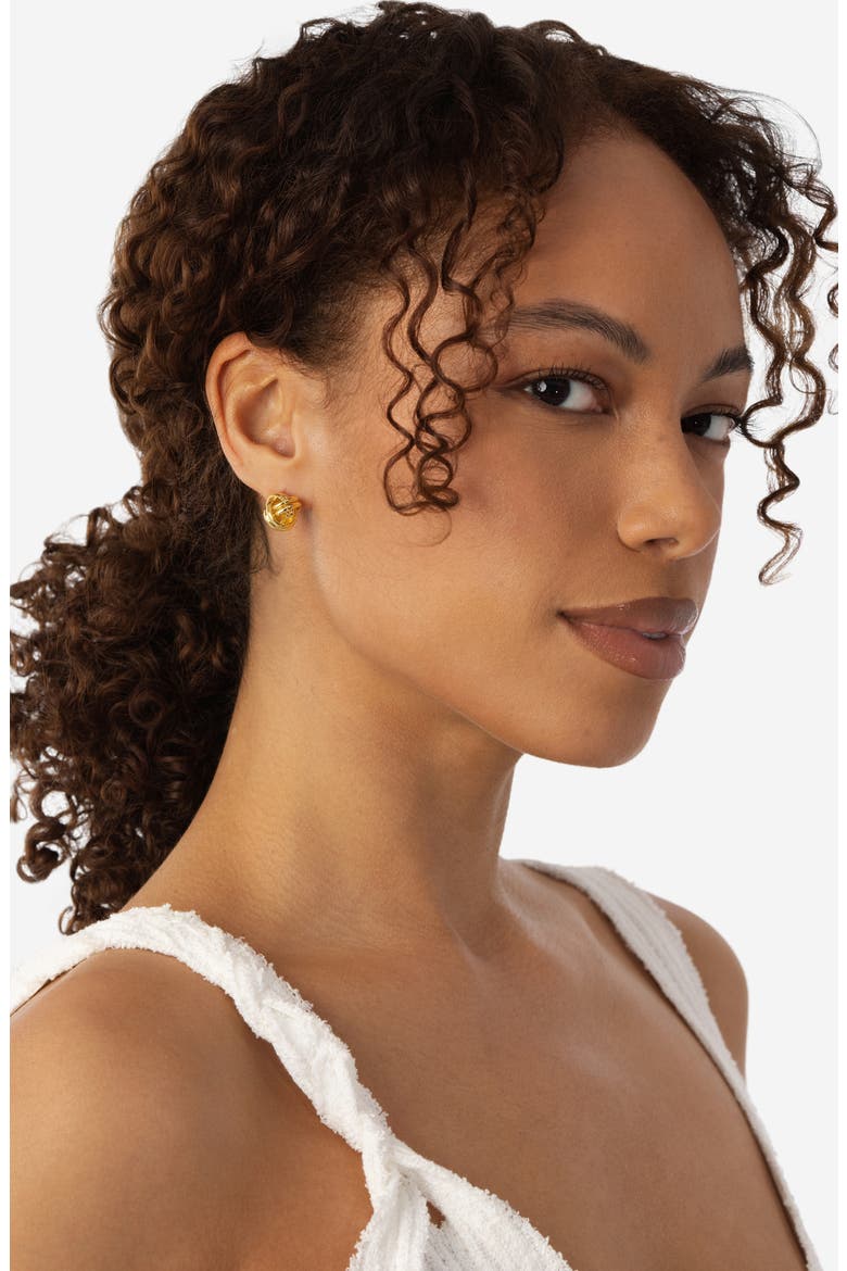 Knot Stud Earrings, Alternate, color, GOLD