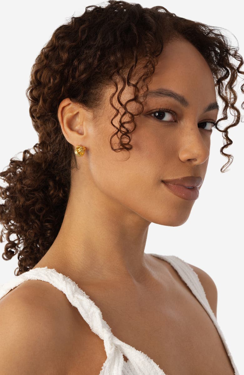ATHRA LUXE Knot Stud Earrings, Alternate, color, Gold