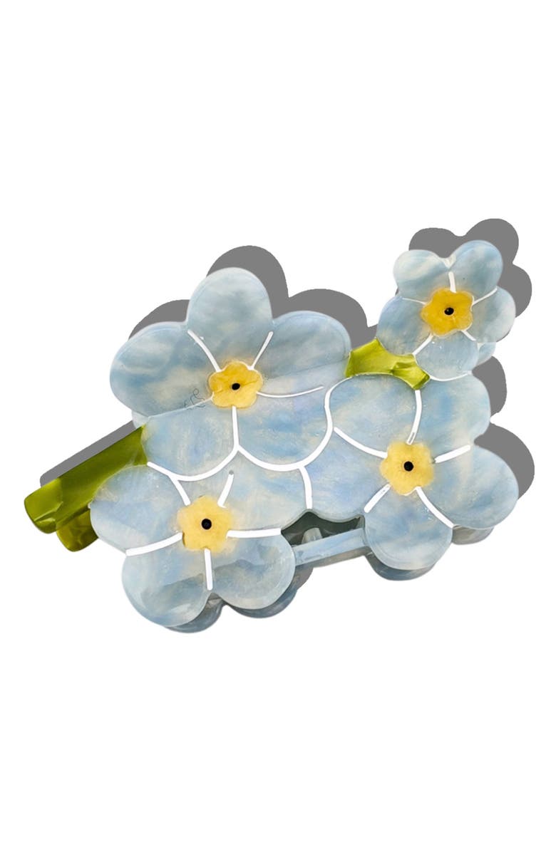 Solar Eclipse Forget Me Not Claw Hair Clip, Main, color, Baby Blue