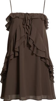 Open Edit Ruffle Chiffon Minidress