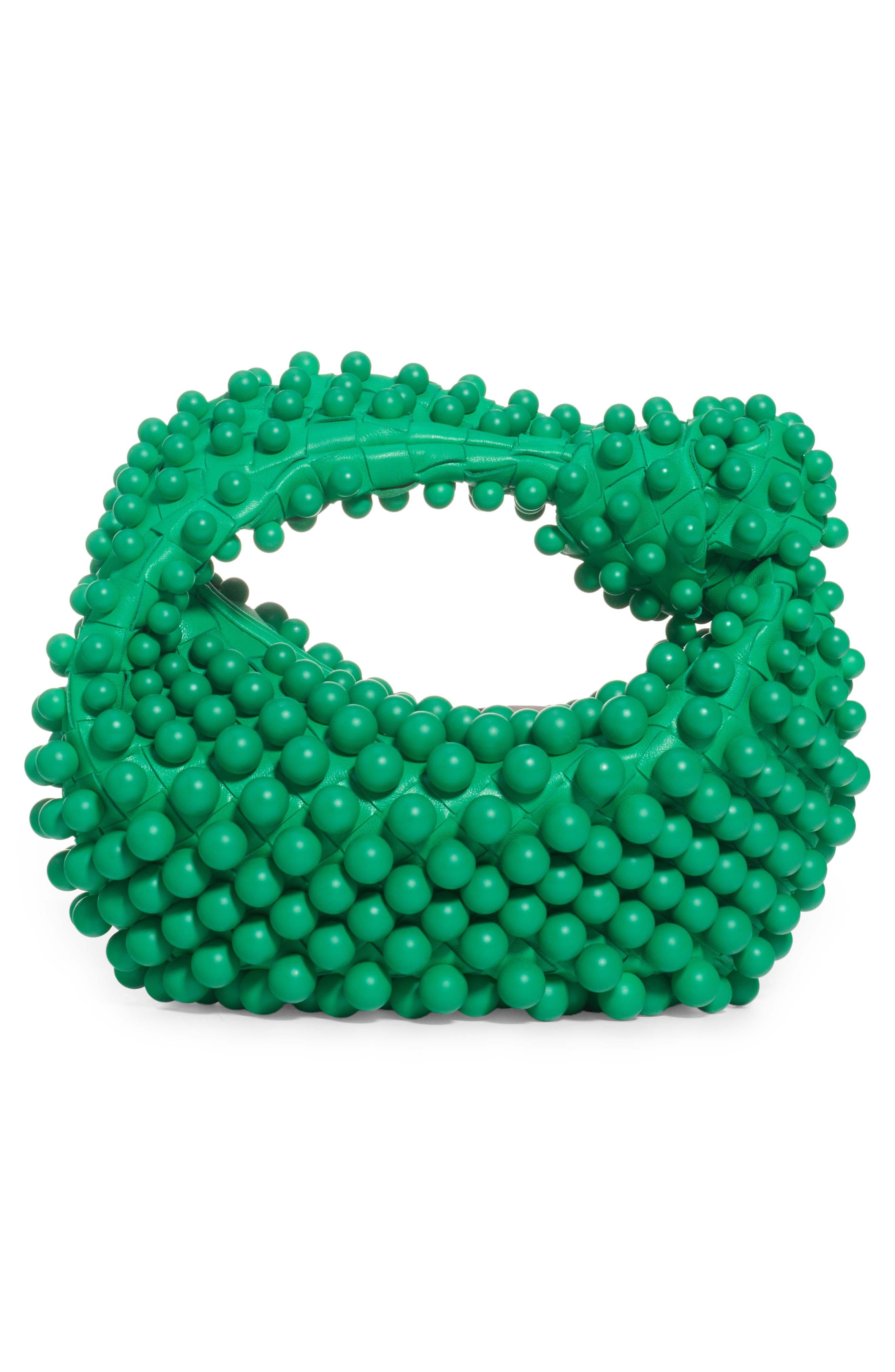 Bottega Veneta Mini Jodie Beaded Leather Hobo, Alternate, color, 