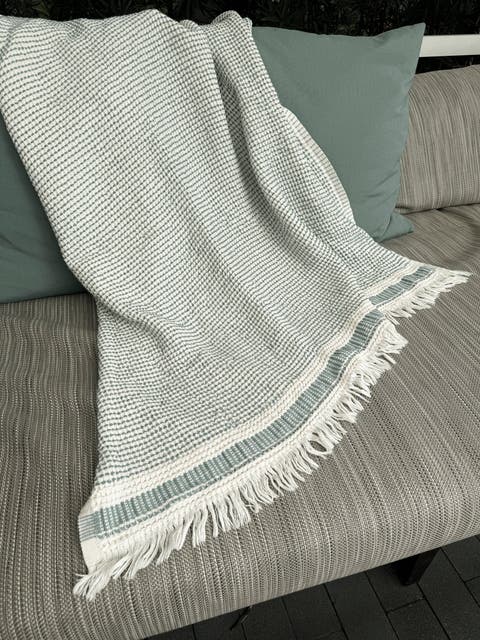 Waffle Striped Turkish Cotton Bath Towel