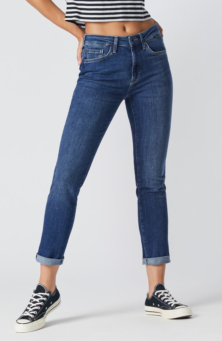 Mavi Jeans Kathleen High Waist Slim Jeans, Main, color, Mid Feather Blue