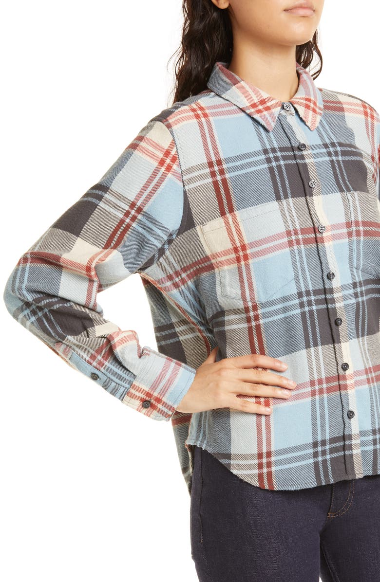 THE GREAT. The Scouting Plaid Shirt, Alternate, color, Smoky Mountain Plaid