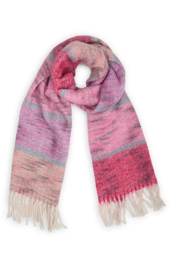 Saachi Stripe Oversize Scarf In Pink