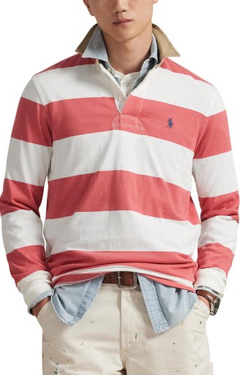 Polo Ralph Lauren Classic Fit Khaki Collar Rugby Shirt | Nordstrom