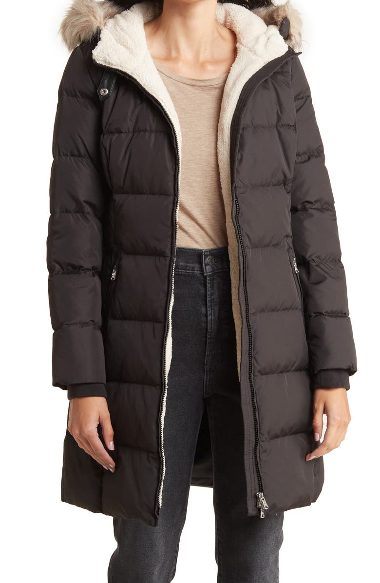 Lauren Ralph Lauren Faux Fur Hooded Down Puffer Jacket, Main, color, 