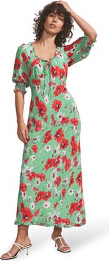 Ro&Zo Poppy Print Tie Front Dress