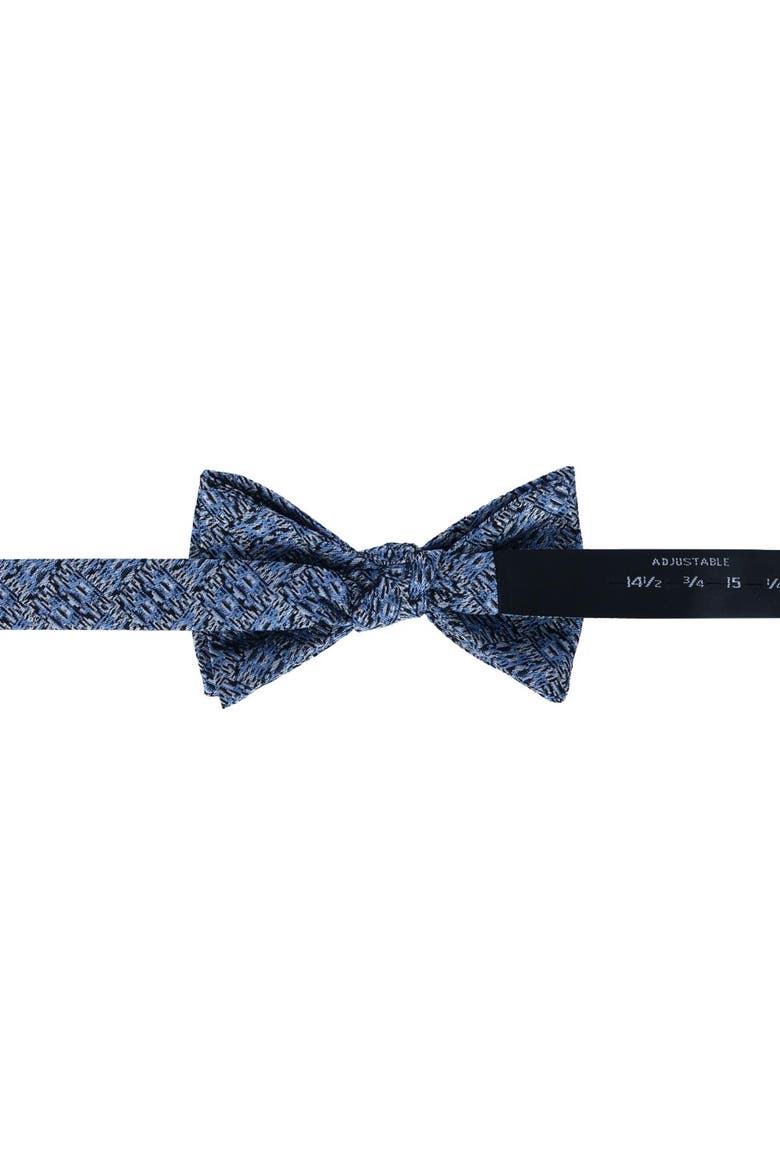 Benito's Blue Basketweave Pattern Silk Novelty Bow Tie, Alternate, color, Light Blue