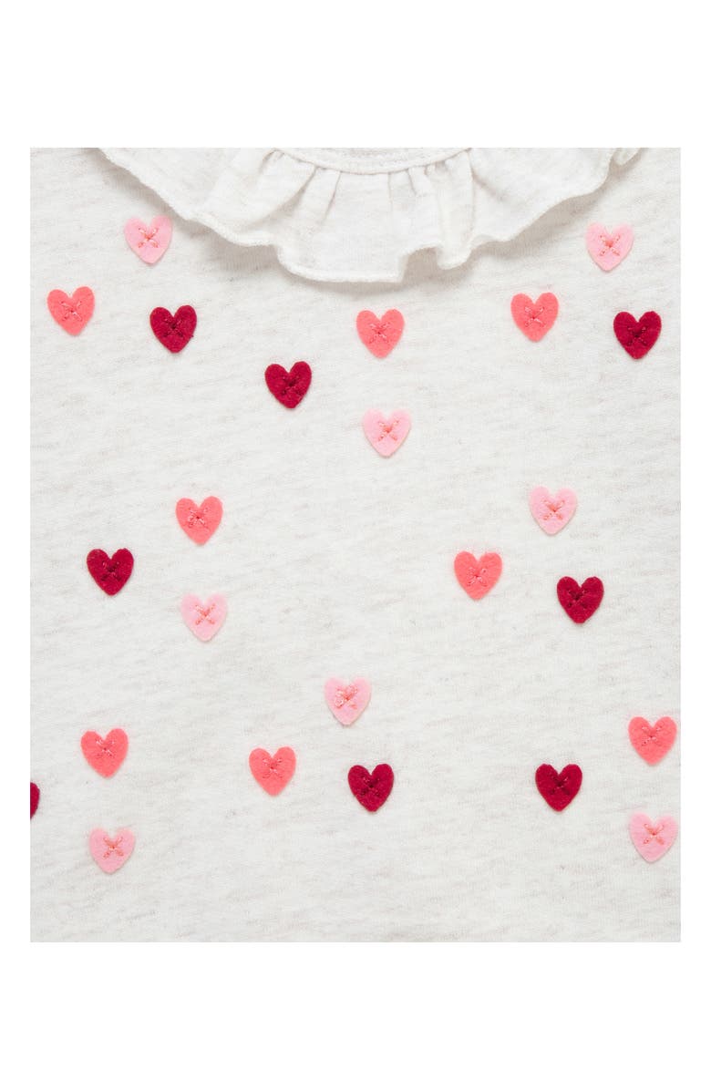 Little Me Hearts Active Ruffle Sweatshirt & Pants Set, Alternate, color, Pink