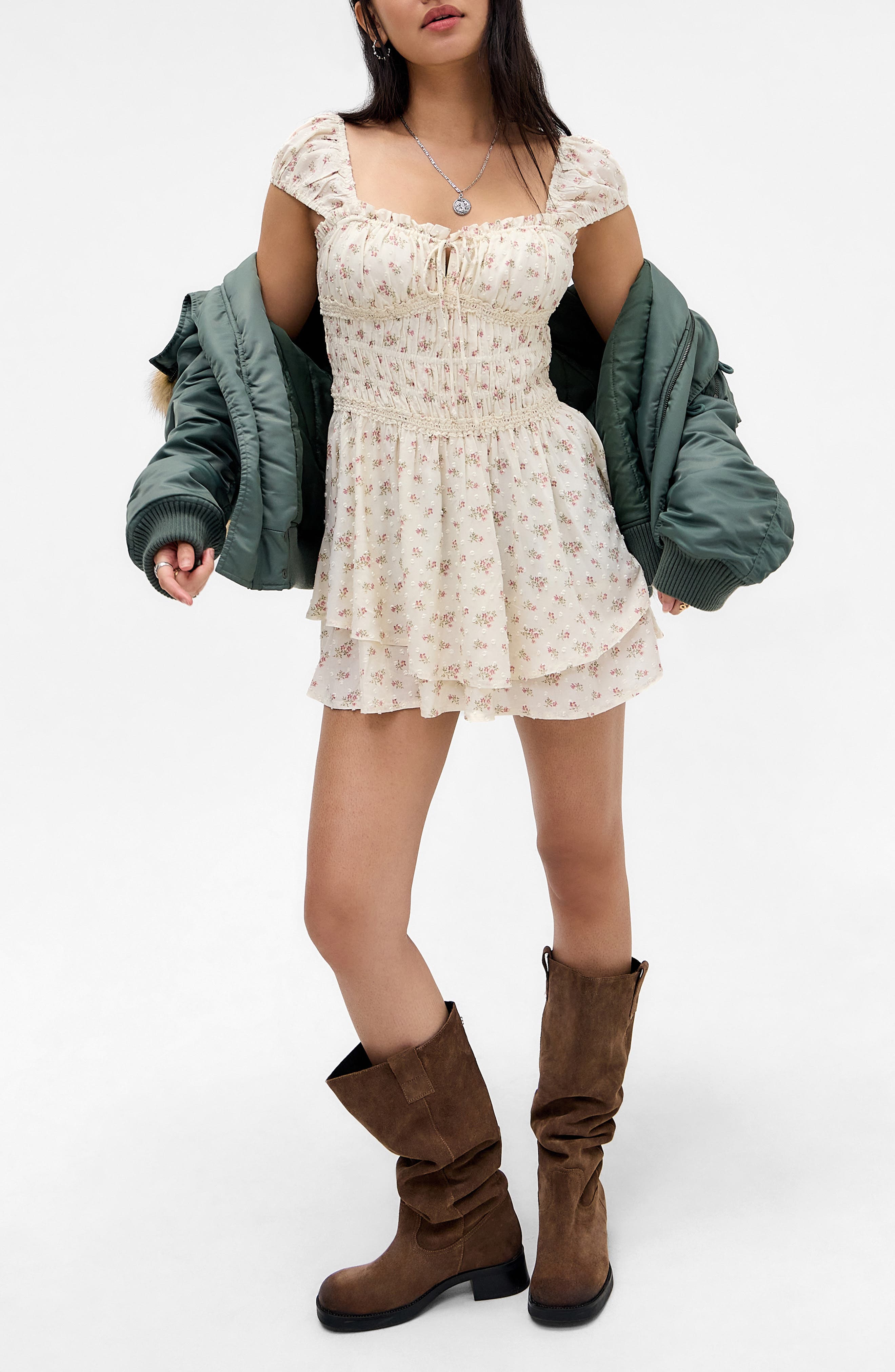 Ruby Floral Skirted Romper