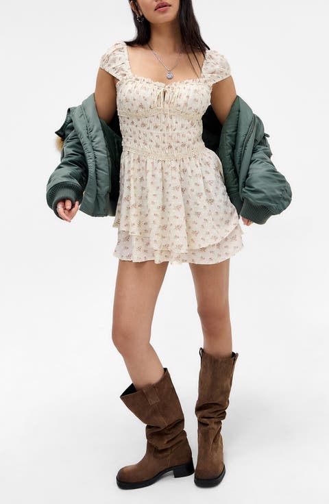 Ruby Floral Skirted Romper