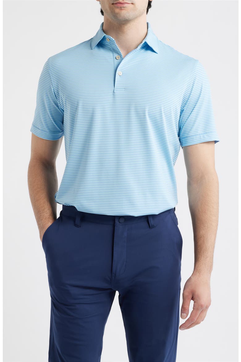 Hales Stripe Performance Jersey Polo, Main, color, BLUEBIRD