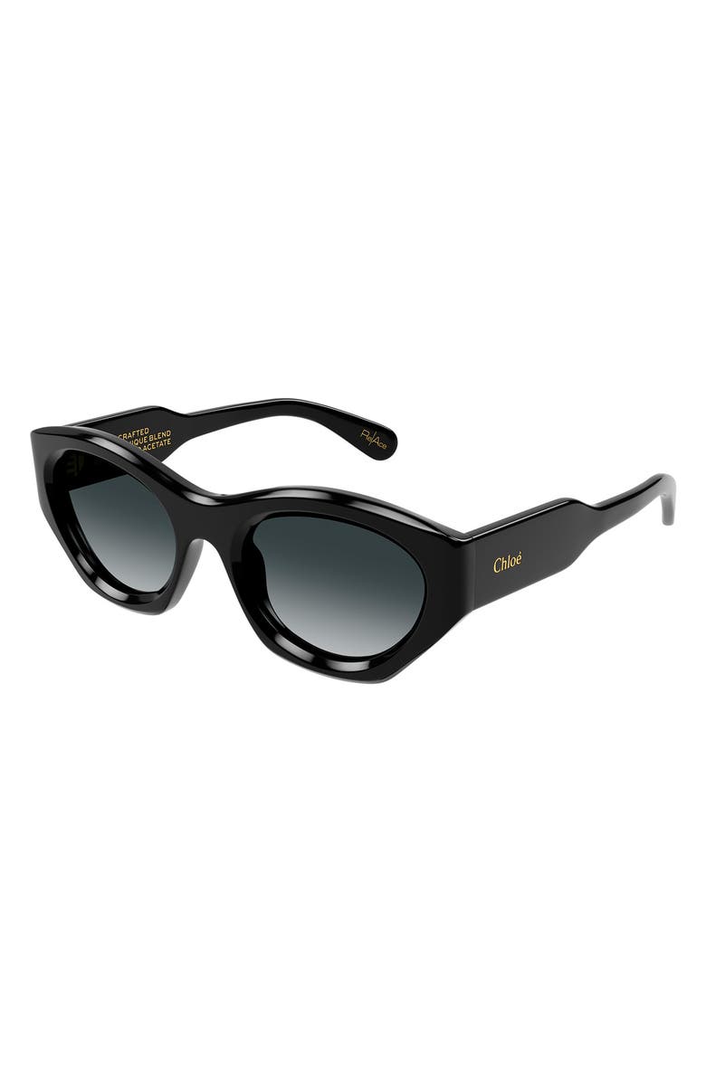 Chloé 53mm Gradient Cat Eye Sunglasses, Alternate, color,