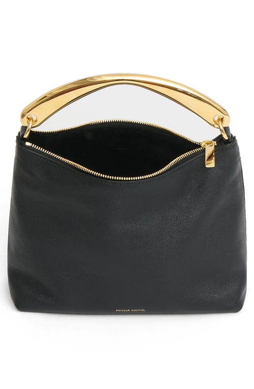 Mansur Gavriel Hera Metal Handle Leather Bag In Black