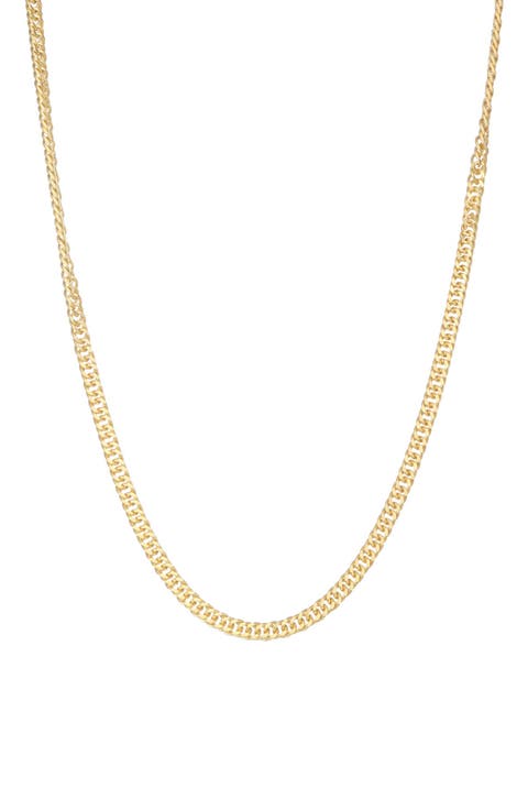 14K Gold Over Sterling Silver Double Curb Chain Necklace