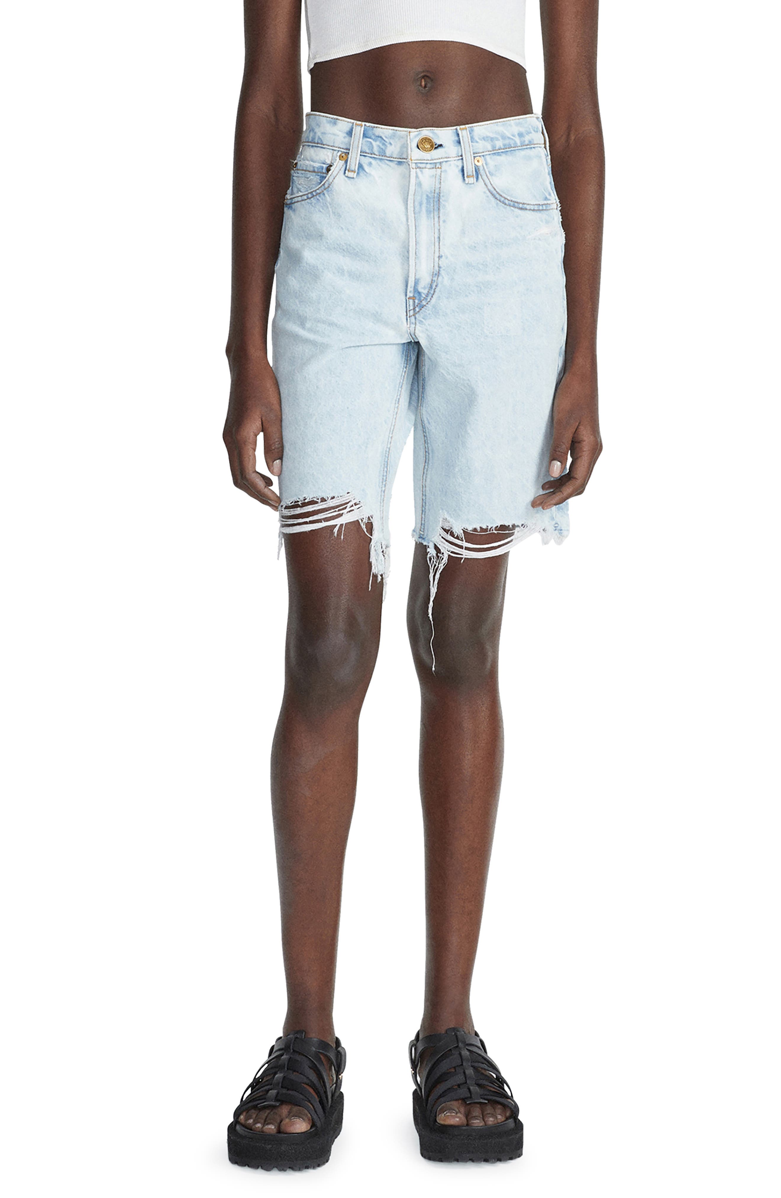 rag & bone Chew Hem Denim Bermuda Shorts