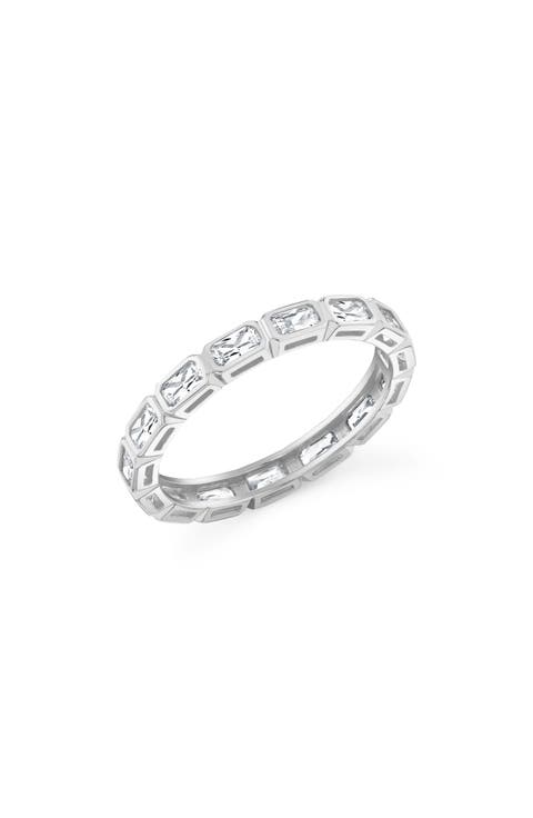 Baguette-Cut Cubic Zirconia Eternity Band Ring