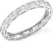 Crislu Baguette-Cut Cubic Zirconia Eternity Band Ring