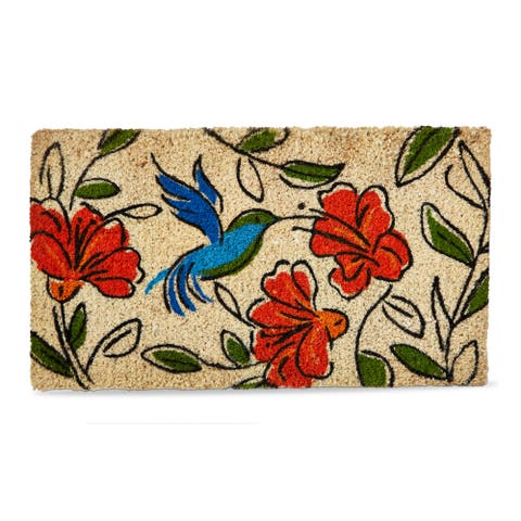 Sketched Hummingbird Coir Mat Multi Coir Everyday