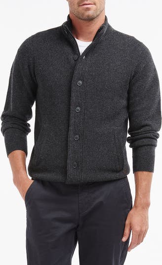Barbour Elbow Patch Wool Cardigan | Nordstrom