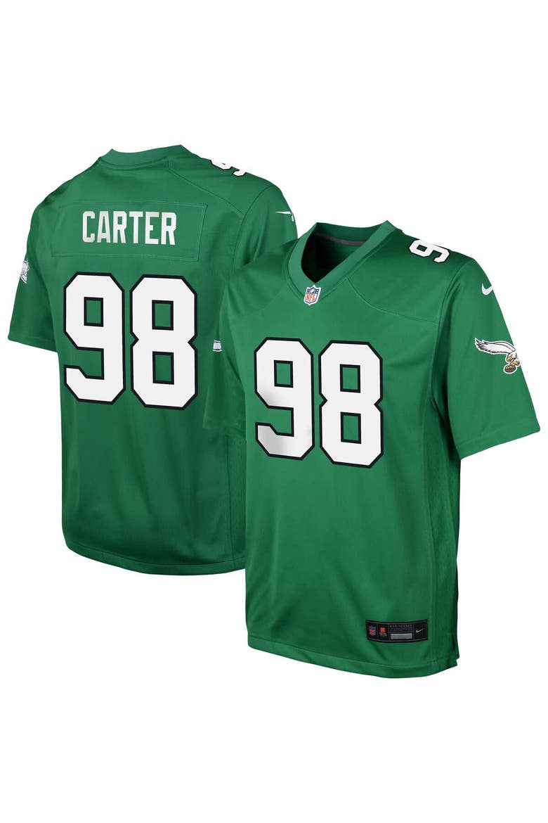 Youth Nike Jalen Carter Kelly Green Philadelphia Eagles Alternate Player Game Jersey, Main, color, Kelly Green