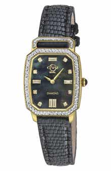 GV2 Pavia Diamond Leather Strap Watch, 25mm x 29mm