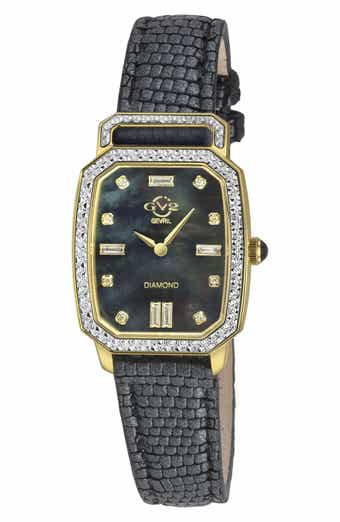 GV2 Pavia Diamond Leather Strap Watch, 25mm x 29mm