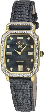 GV2 Pavia Diamond Leather Strap Watch, 25mm x 29mm
