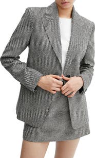 MANGO Houndstooth Check Blazer