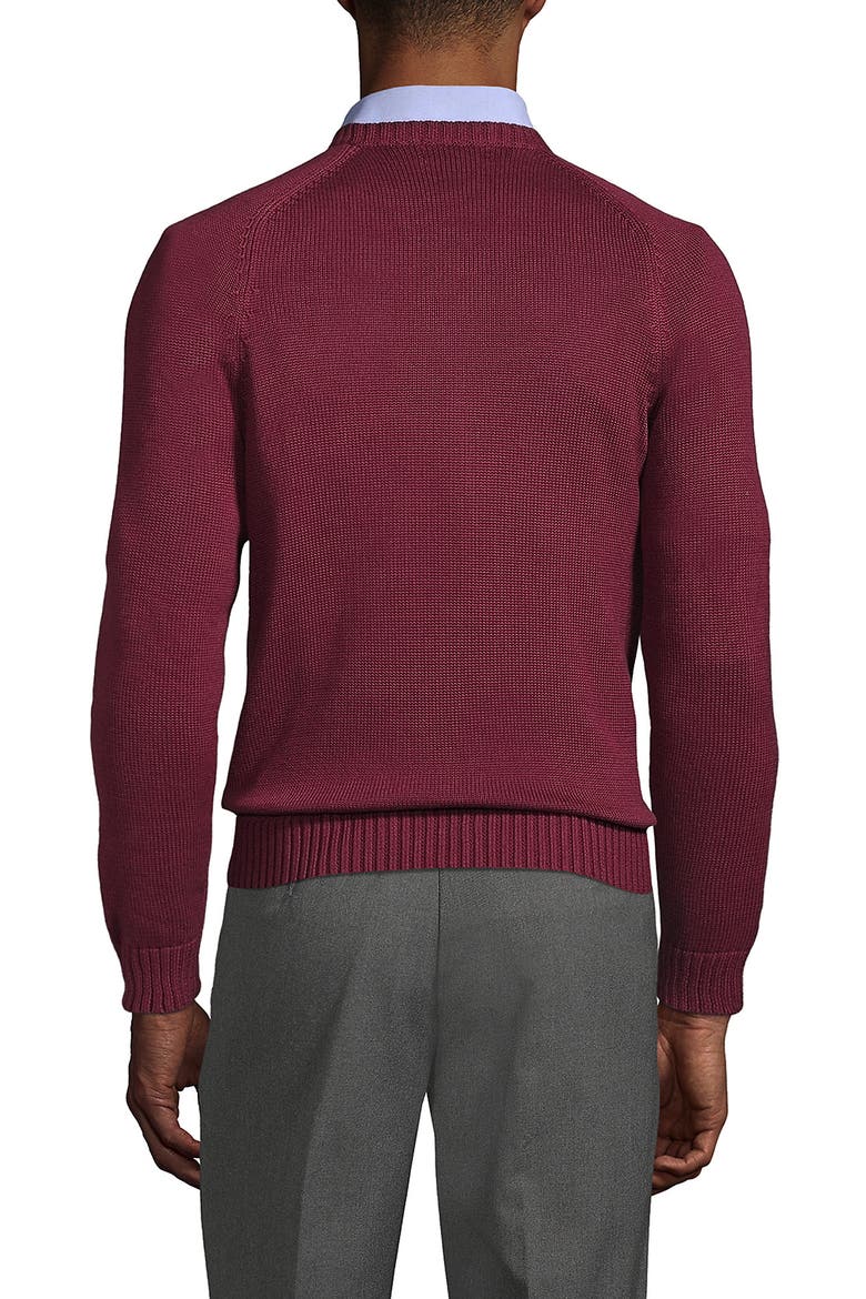 School Uniform Young  Cotton Modal V-neck Sweater, Alternate, color, Burgundy
