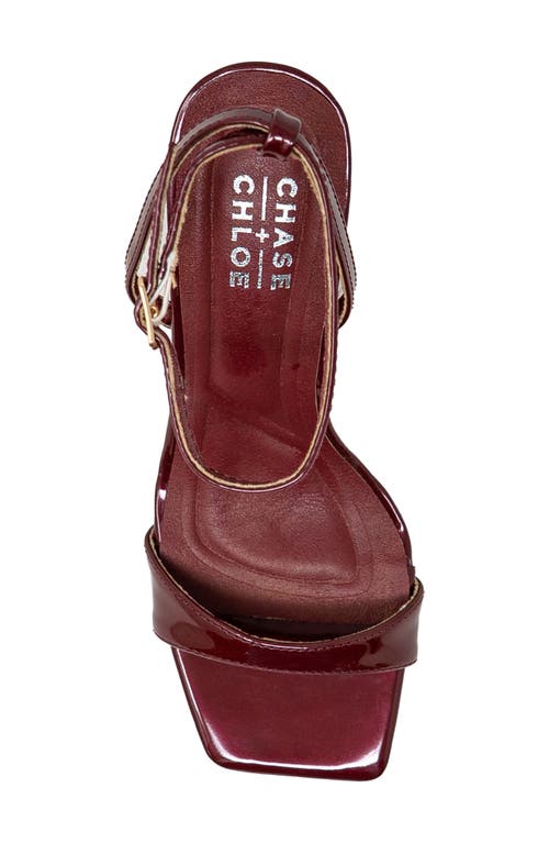 Chase & Chloe Chase And Chloe Alia Wedge Sandal In Red
