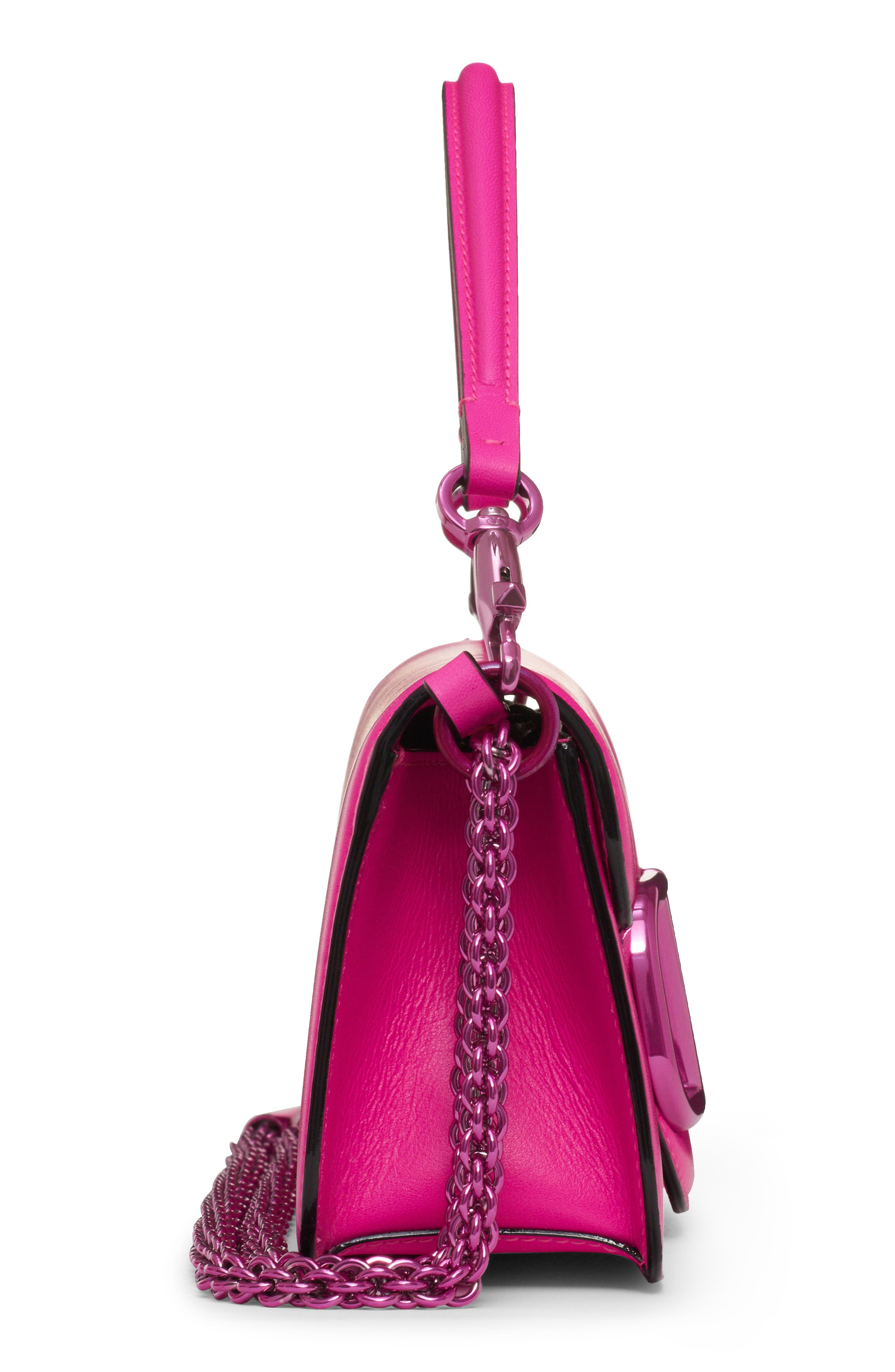 VLOGO Signature Leather Shoulder Bag, Alternate, color, UWT PINK PP