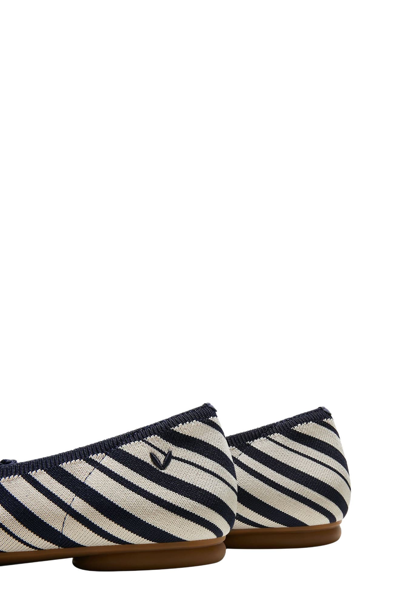 VIVAIA Almond-Toe Bow Flats, Alternate, color, Navy Ivory Multi Stripe