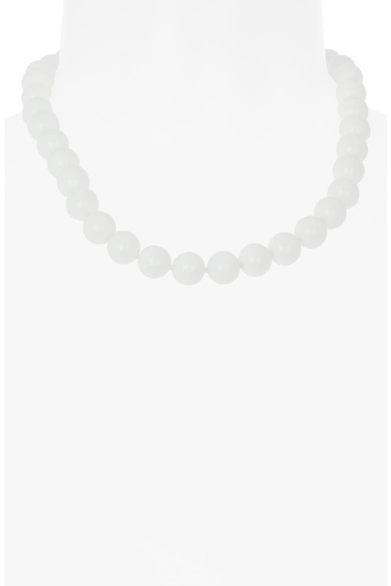 Chalk White Beaded Necklace, Alternate, color, WHITE