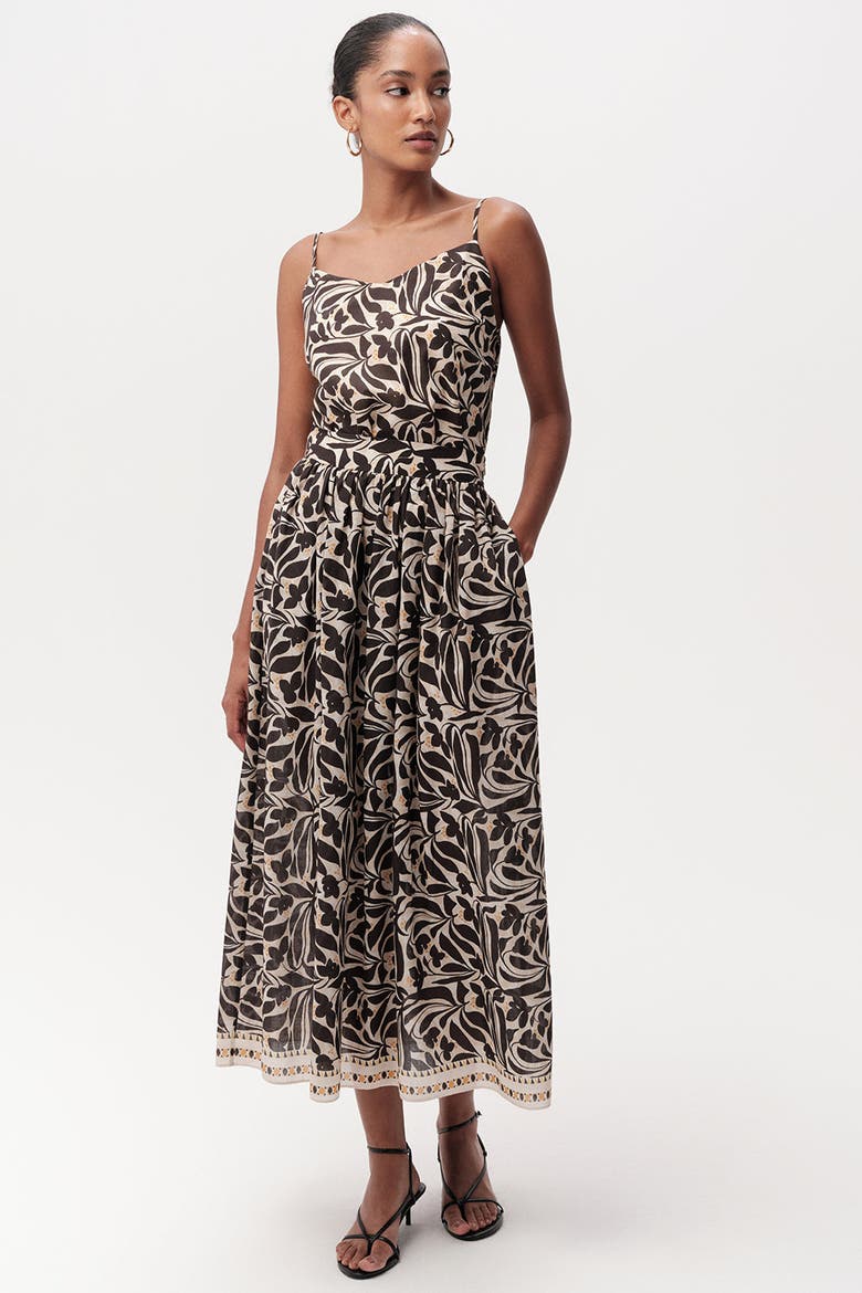Chantal High Waist Zippered Midi Skirt With Pockets, Alternate, color, Multi Color