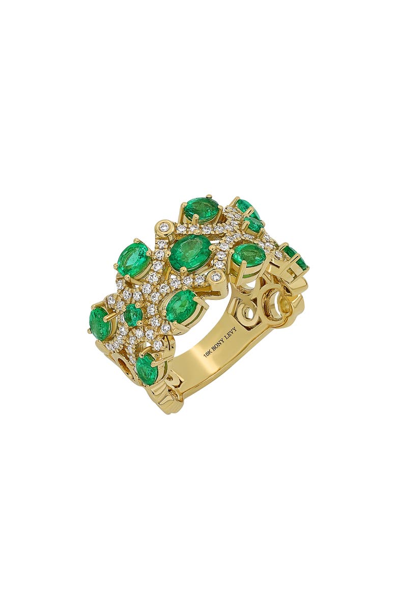 Bony Levy El Mar Gemstone Statement Ring, Main, color, 18K Y Gold - Diamond Emerald